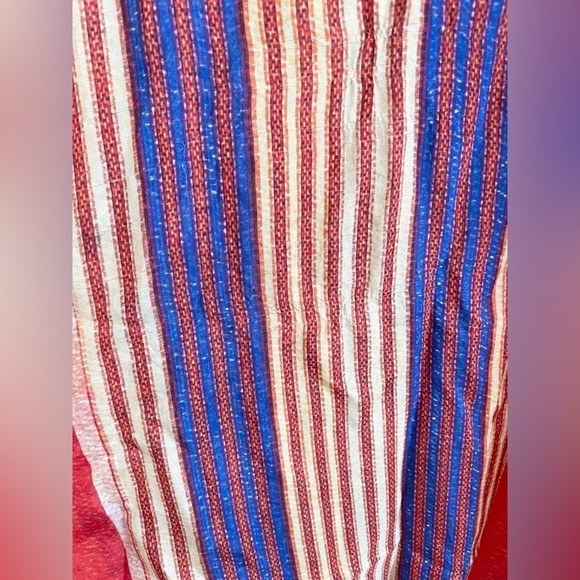 Johnny Was Red Orange Paisley abstract printed multi color silk Poncho M - Picture 5 of 9